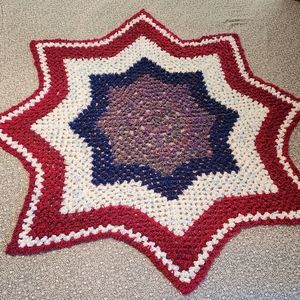 Handcrafted Crocheted Patriotic Afghan Blanket